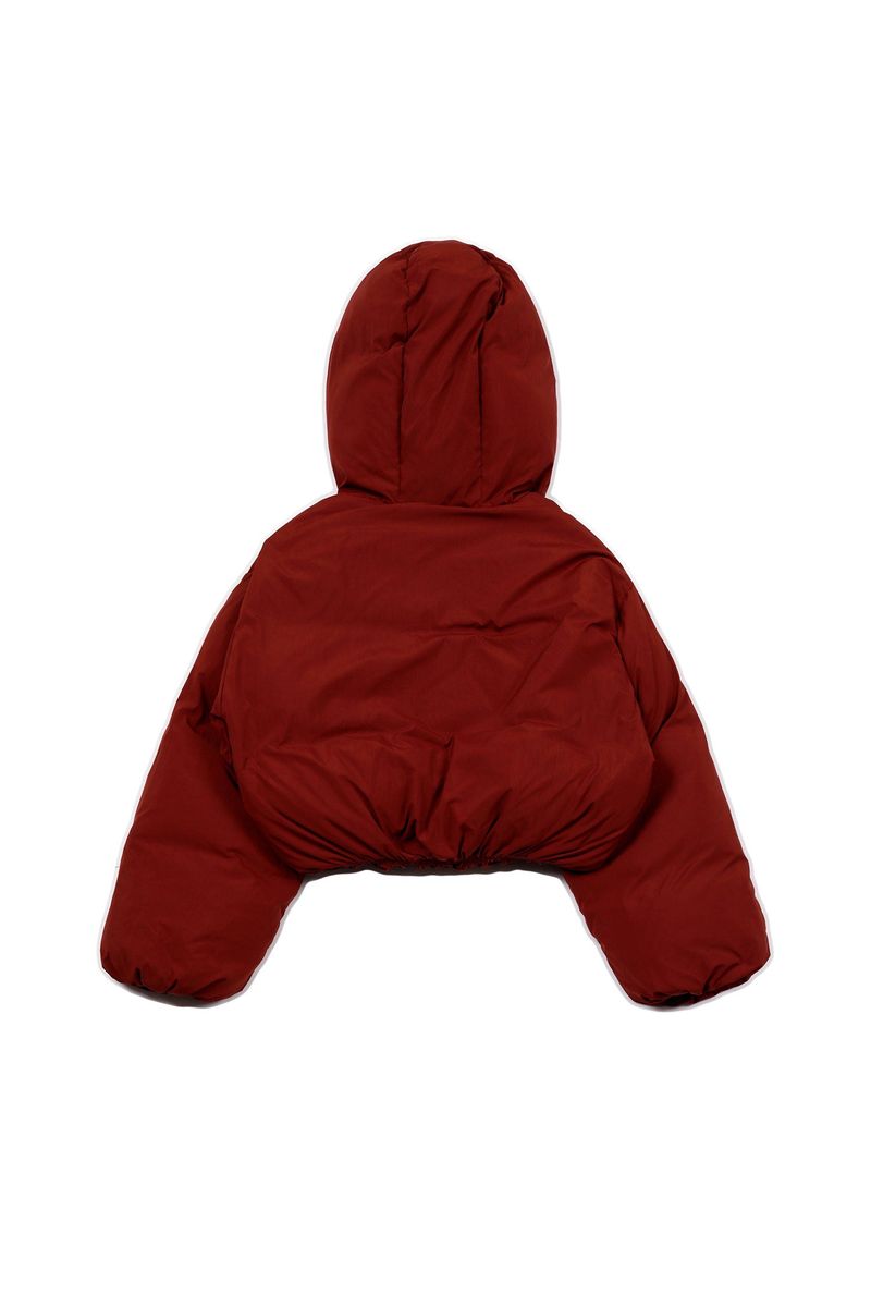 Shirring Hood Padding Jacket [Redwine]