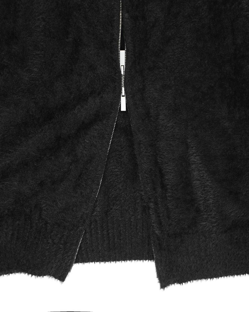  TWO-WAY ANGORA ZIP-UP