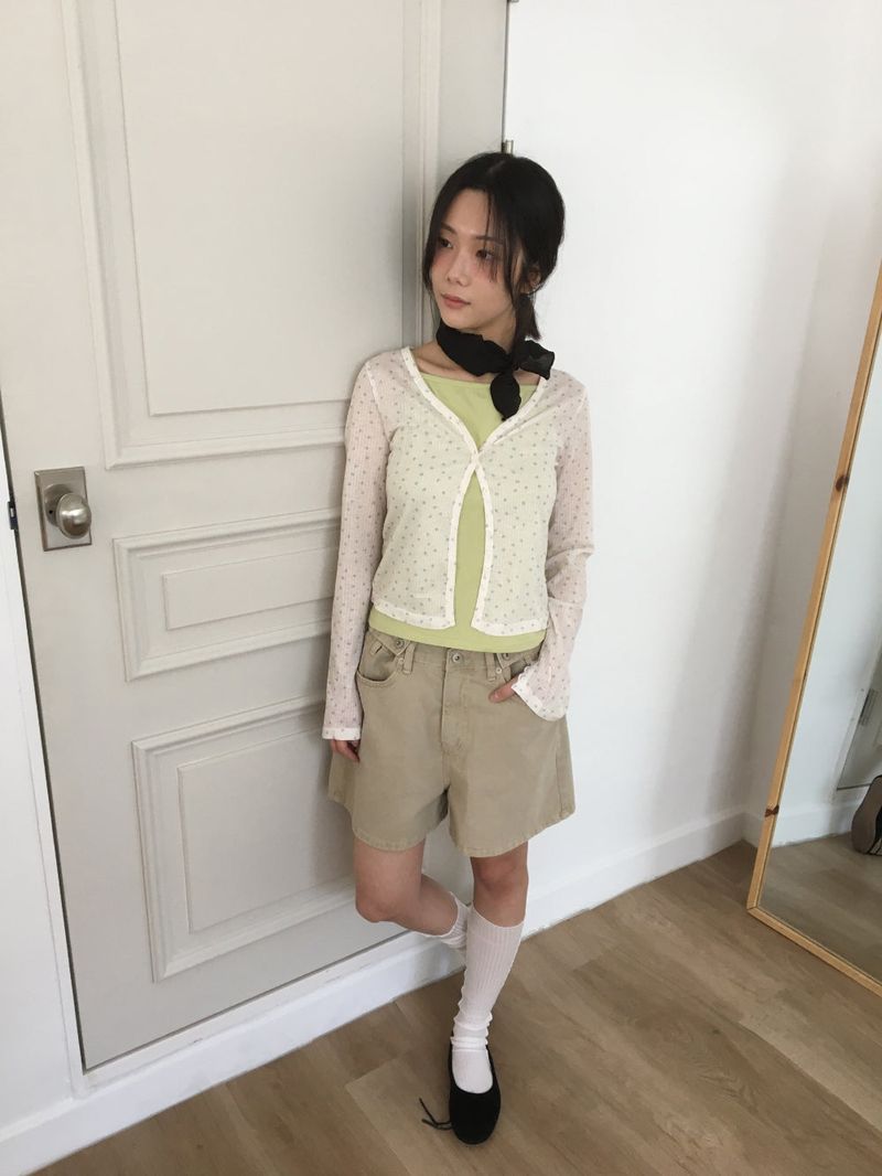 Cotton button shorts (3color)