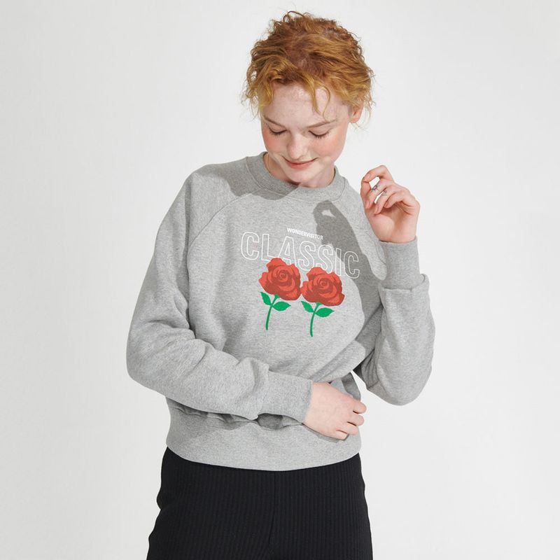 wonder visitor（ワンダービジター）の「2021 Logo Crop sweatshirt [Melange grey]（Tops）」