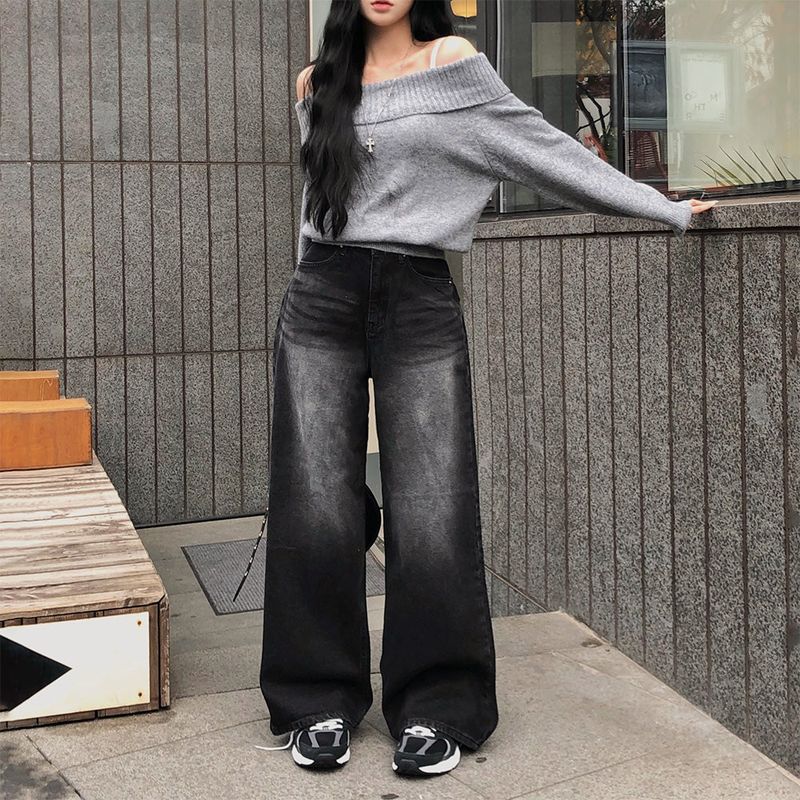 [BELLIDE MADE] Shearing, back pocket denim wide pants