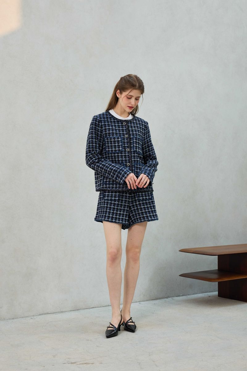 COMELY TWEED SHORTS PANTS / BLACK