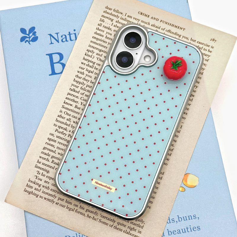 Nineteenfriday（ナインティーンフライデー）の「3Dトマト ドットパターン シルバー iPhone MAGSAFE スマホケース（スマホグッズ/小物）」