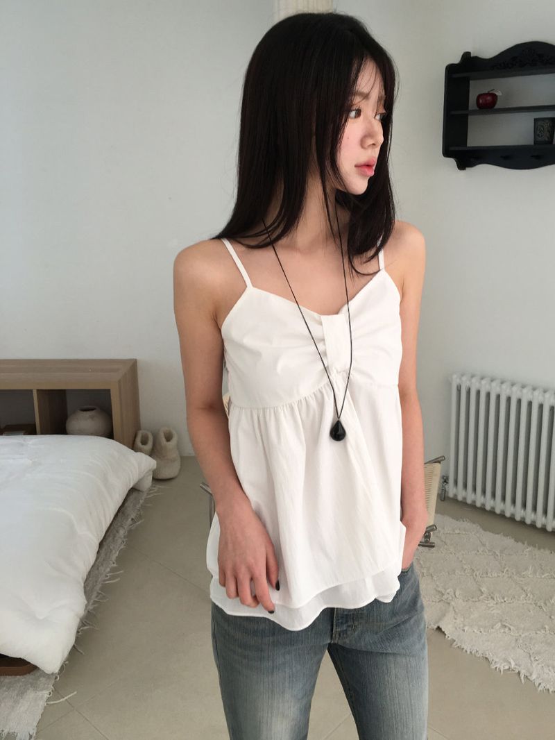 Ribbon bustier blouse