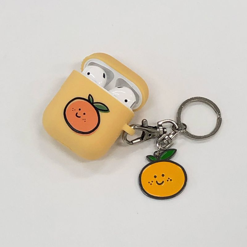 Tangerine metal key ring