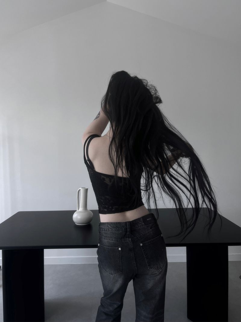lace see-through eve top (2color)