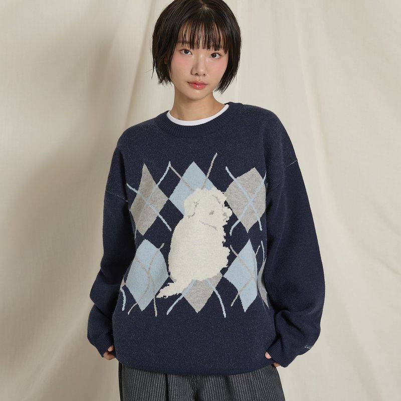 Maltese Argyle Crewneck Knit