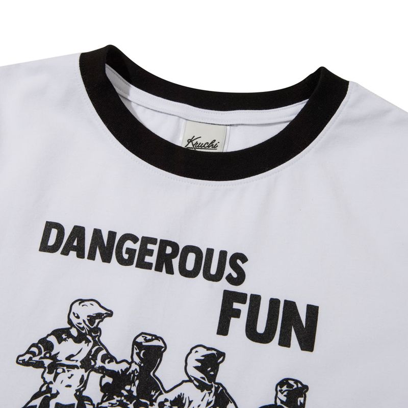 DANGEROUS FUN CROP T-SHIRT (WHITE)