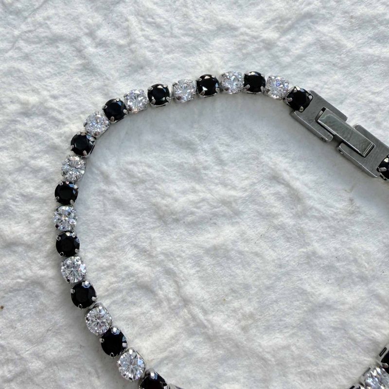 Obsidian Silver Light Bracelet