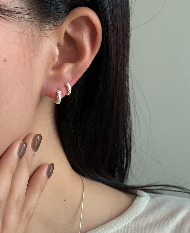  (silver925) ミニローズワンタッチピアス *silver