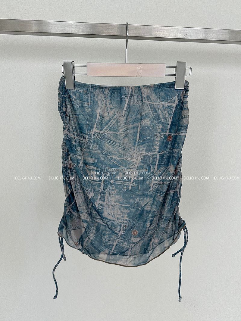 Denim 4PS Cover-Up Bikini Set