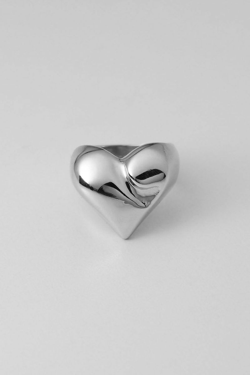 [925Silver] Plump heart ring
