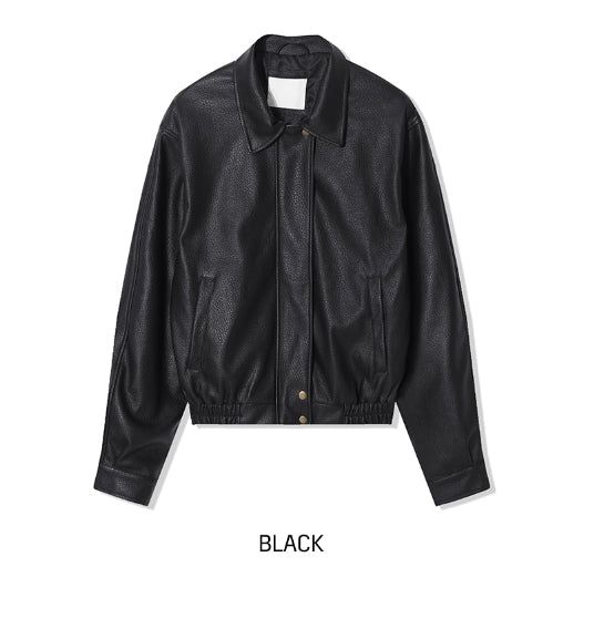 One de lock patch embroidery leather jumper