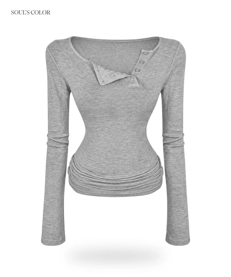 Heidi Button Top (4color)