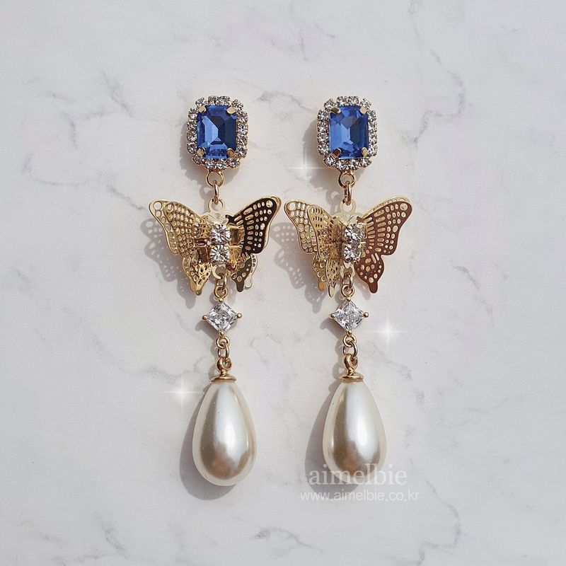 Blue Butterfly Queen Earring
