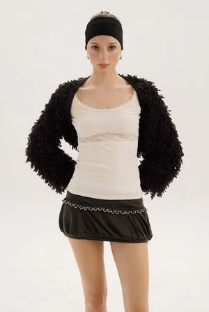 Shaggy fur bolero