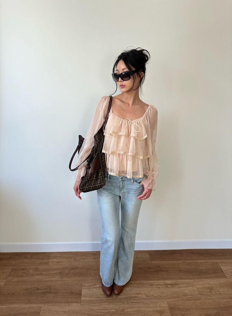 soft bootcut denim pants