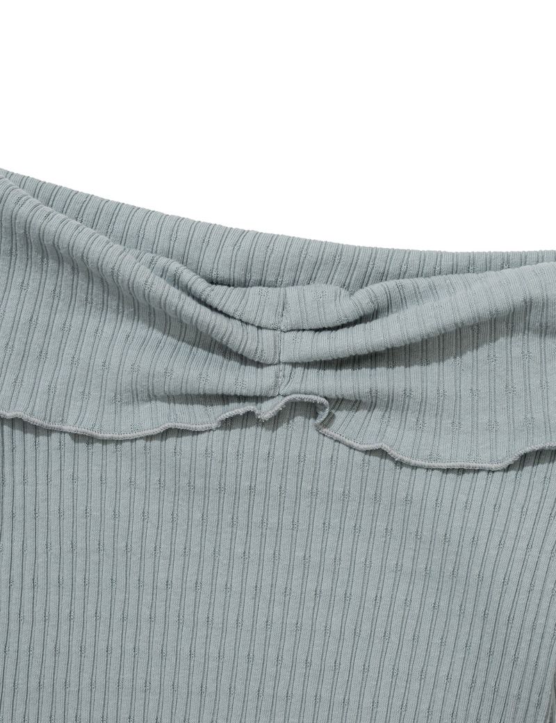 ASYMMETRIC RIB OFF-SHOULDER TEE(MINT)