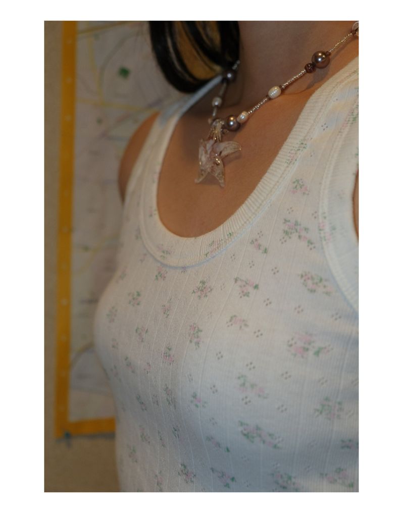flower tank top white