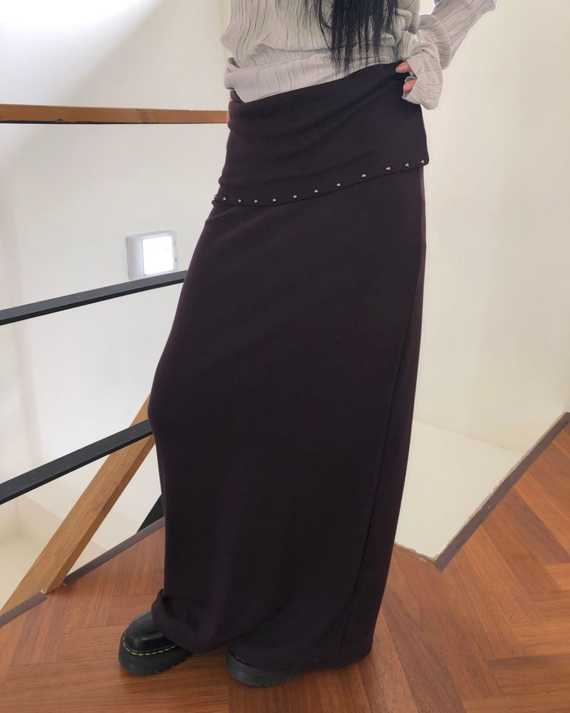 Shuden Stud Maxi Long Skirt