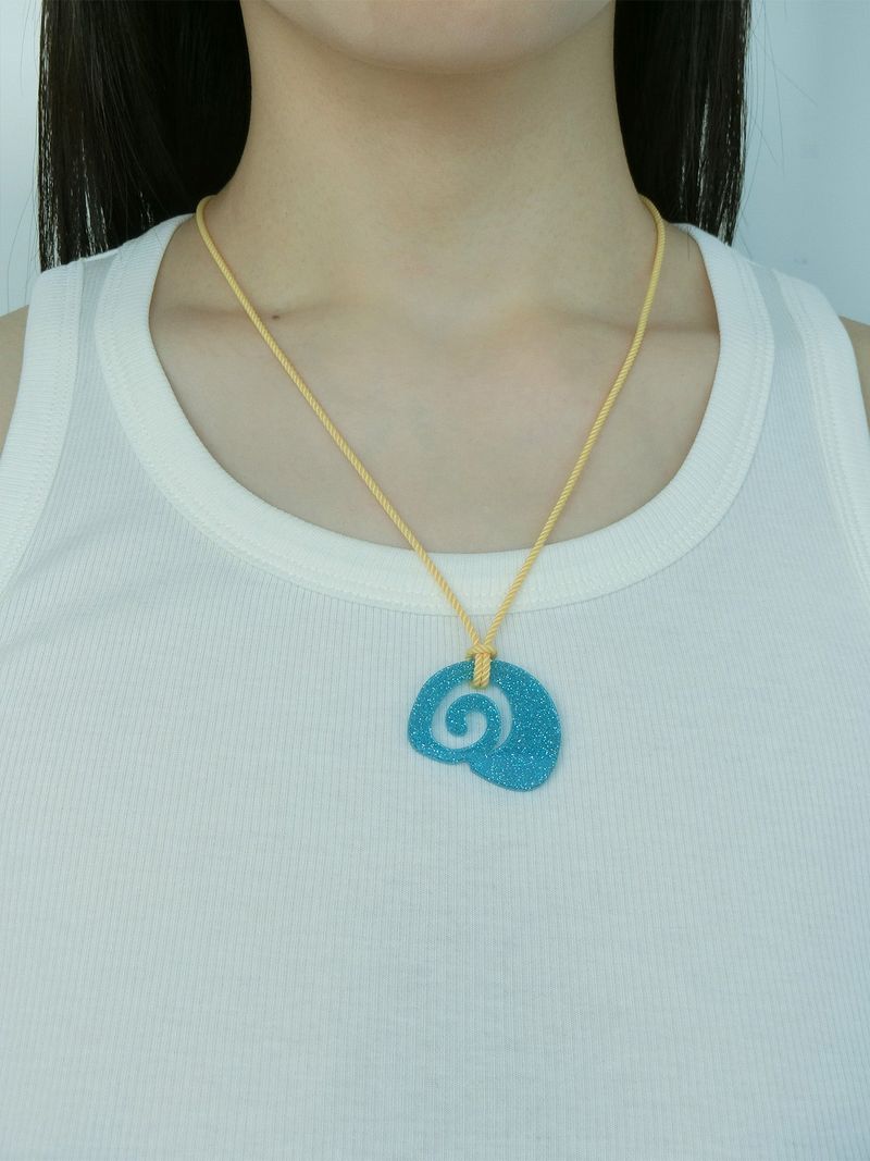 Glitter Necklace-blue/shell