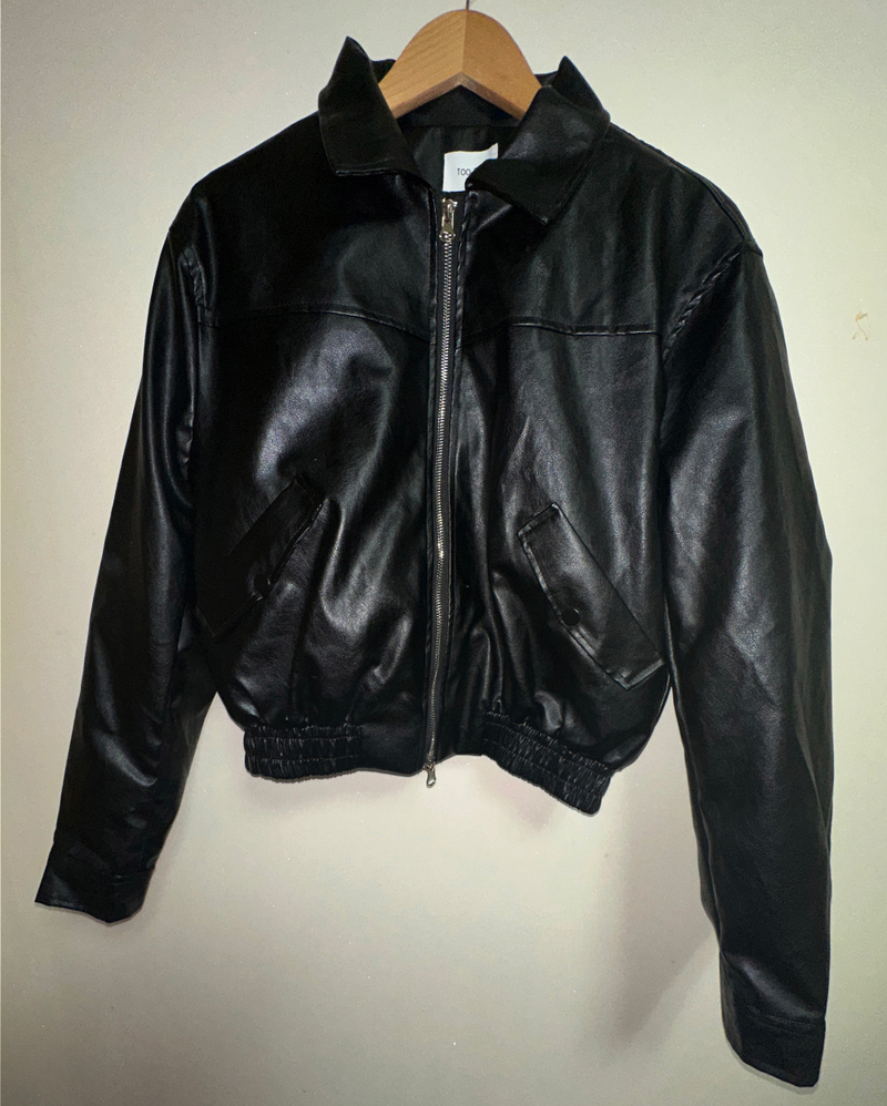 BLOUSON LEATHER JACKET 2-WAY ZIP-UP🖤