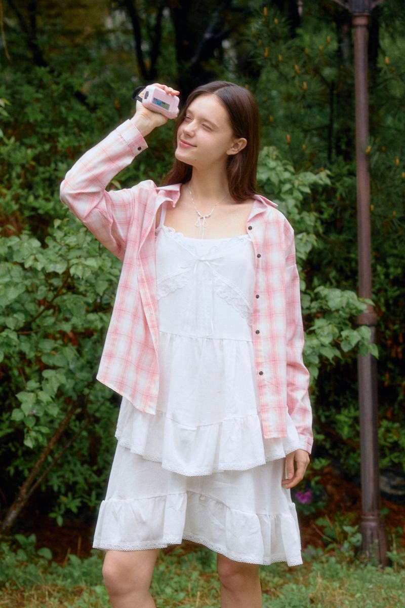 PINK PINEAPPLE（ピンクパイナップル）の「PASTEL CLOUD CHECK SHIRT（Tops）」