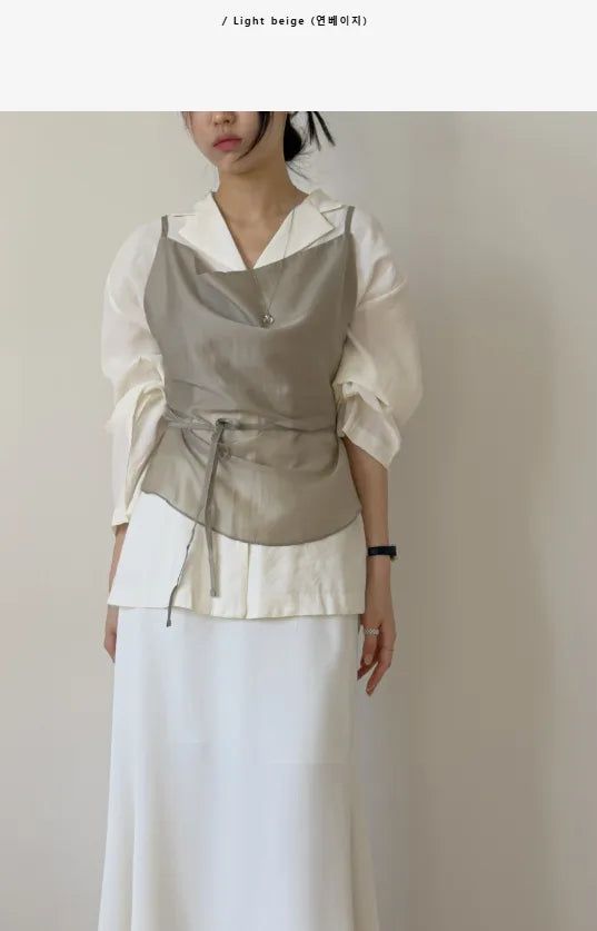 INCHANT ME（インチャントミー）の「Draped Tencel See-through Bustier（Tops）」