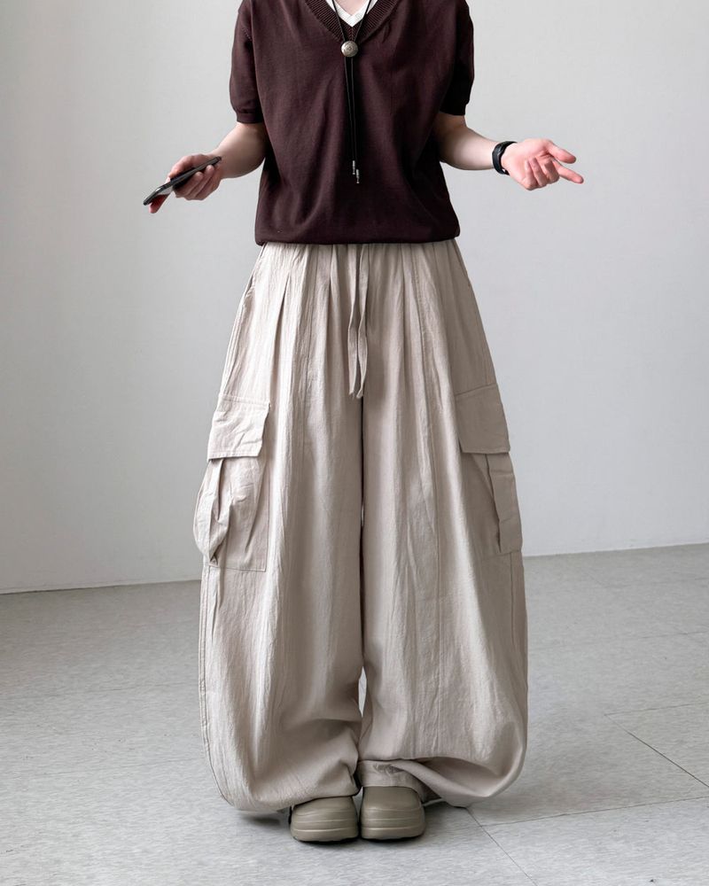 YOURNUS（ユアナス）の「リネン バルーン カーゴ パンツ（パンツ）」