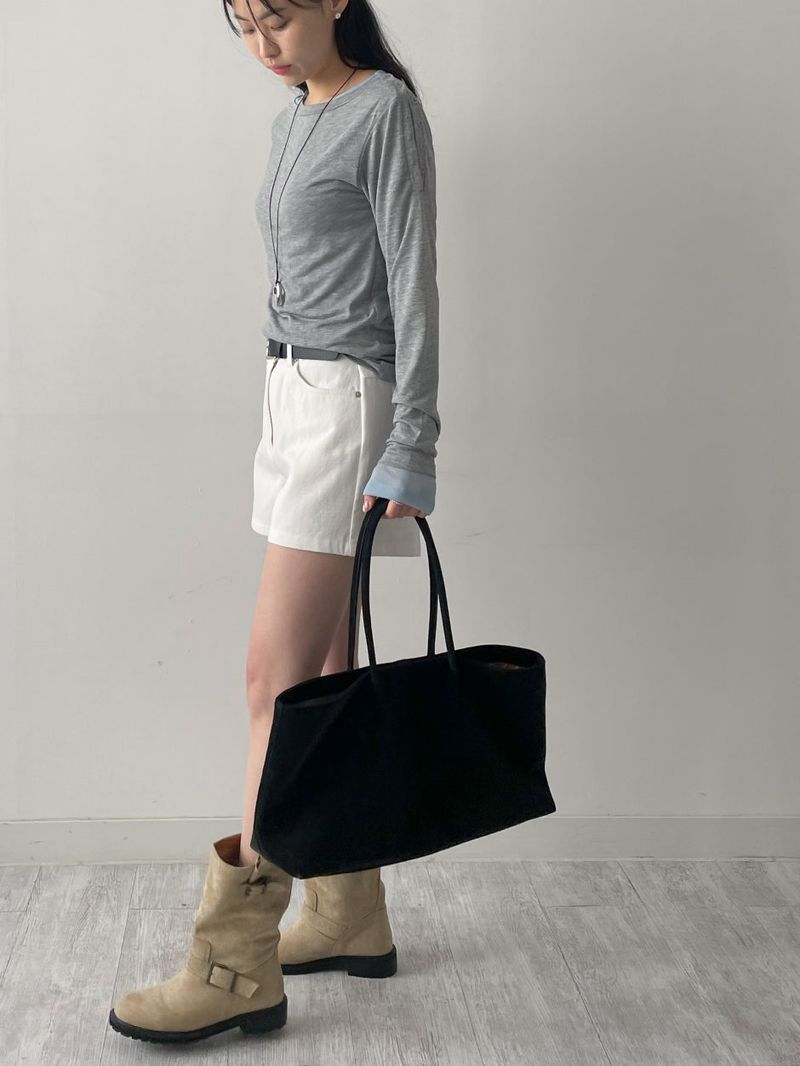 Boatneck Button Loose Fit T-shirt