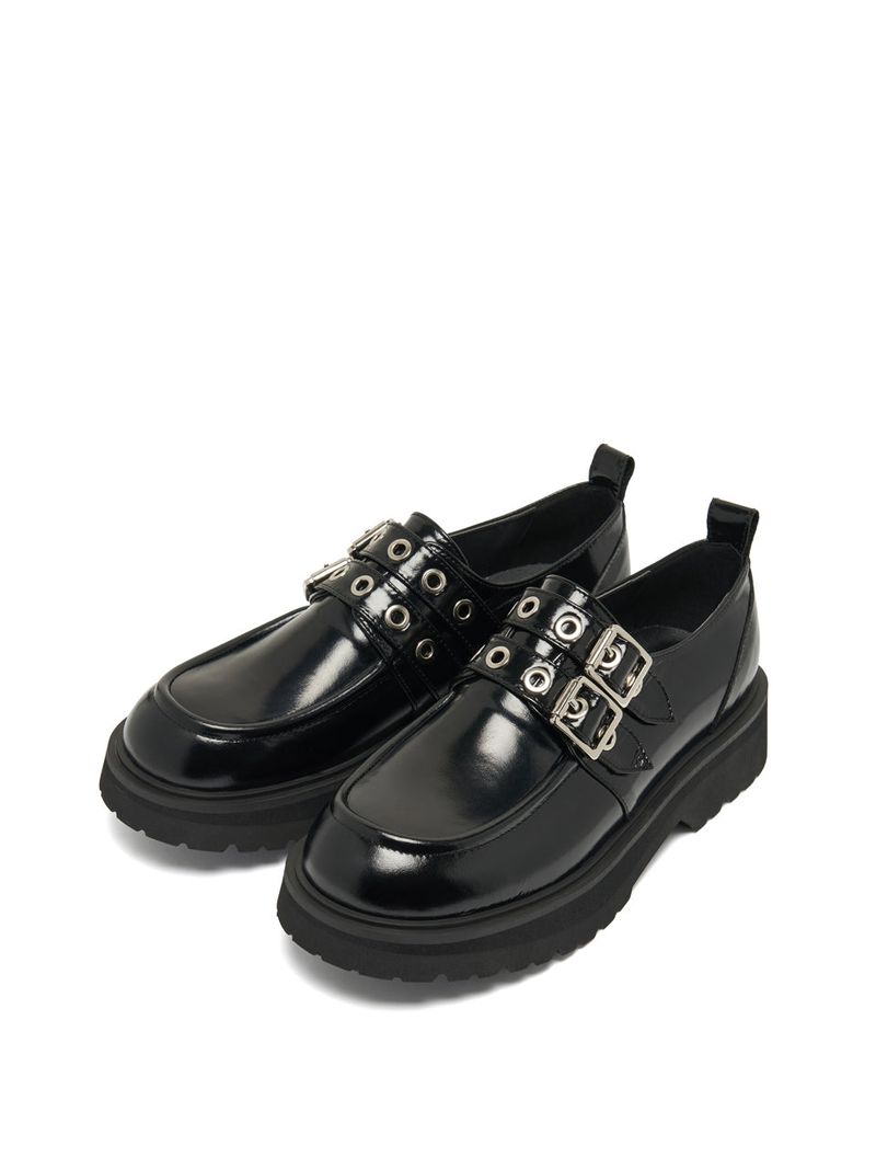 Biker Platform loafer black