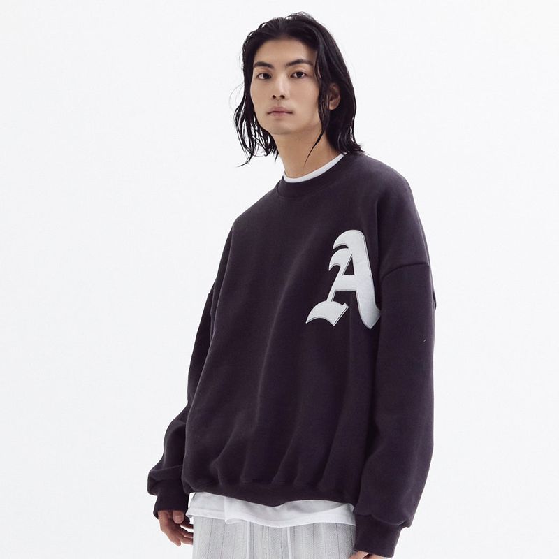 AKECII（アケシ）の「シグニチャーバルーンオーバーフリーススウェットシャツ(チャーコール)（トップス）」