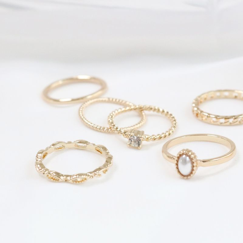 Royal Pearl Ring Set (2 color)