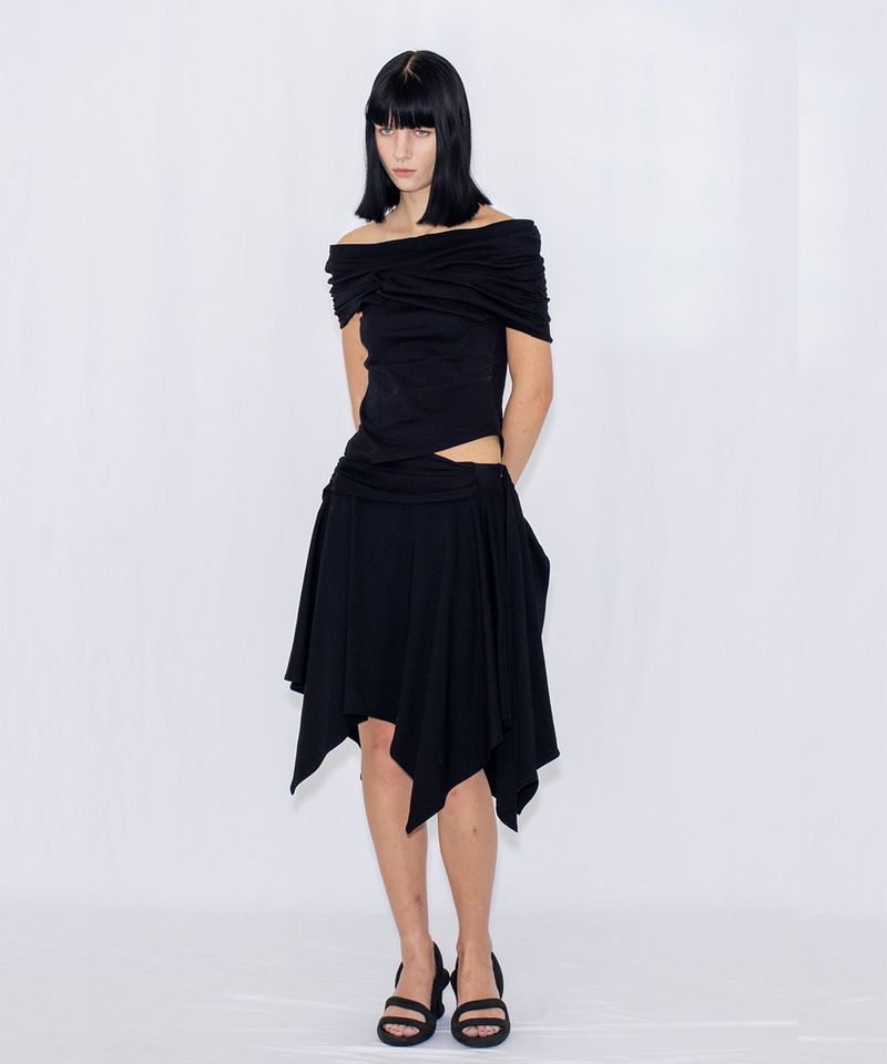 ASYMMETRIC DRAPE SKIRT