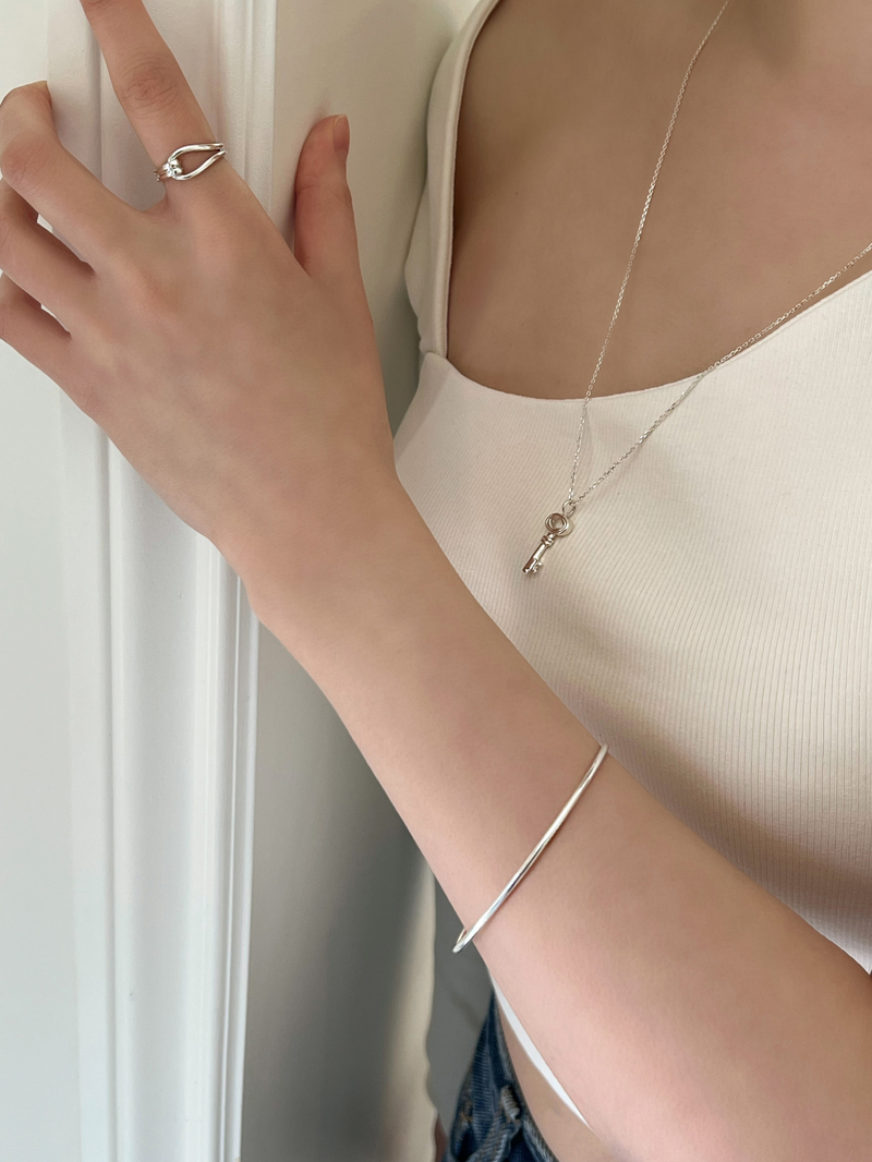 Key of heart necklace (silver)