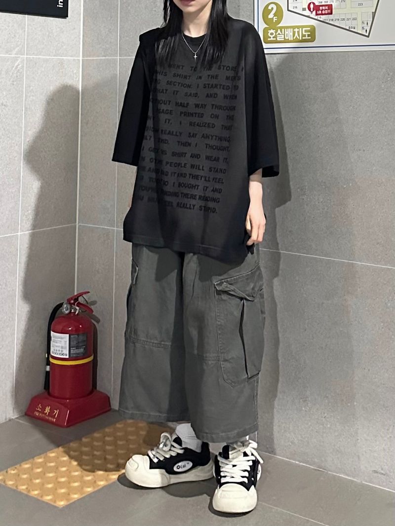 vintage text washed t-shirt