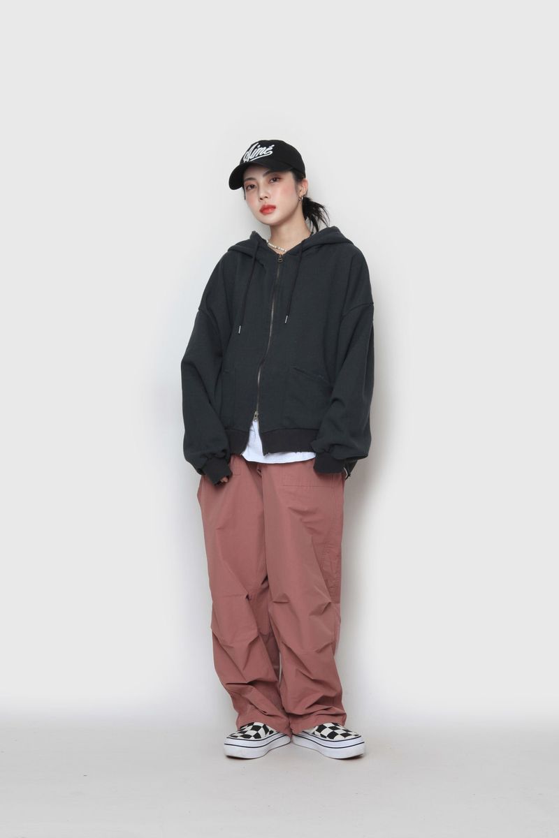 junk two-way zip-up hoodie