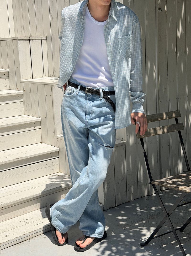 Easy check overfit shirts(2color)