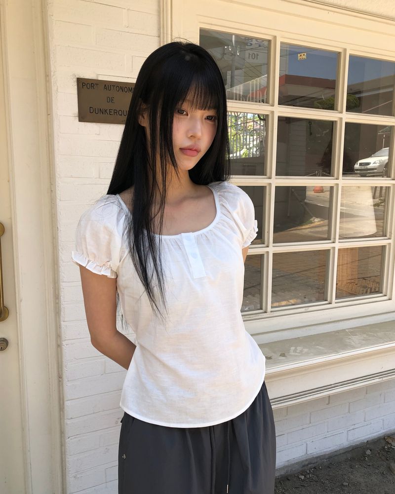 WONDER WONDER(ワンダーワンダー)の「Yots Puff Short-Sleeve Blouse(Tops)」