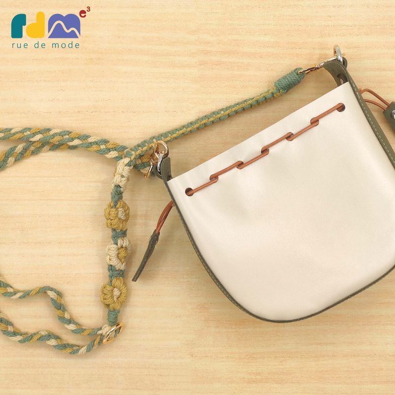 Color-blocking Genuine Leather Drawstring Bag