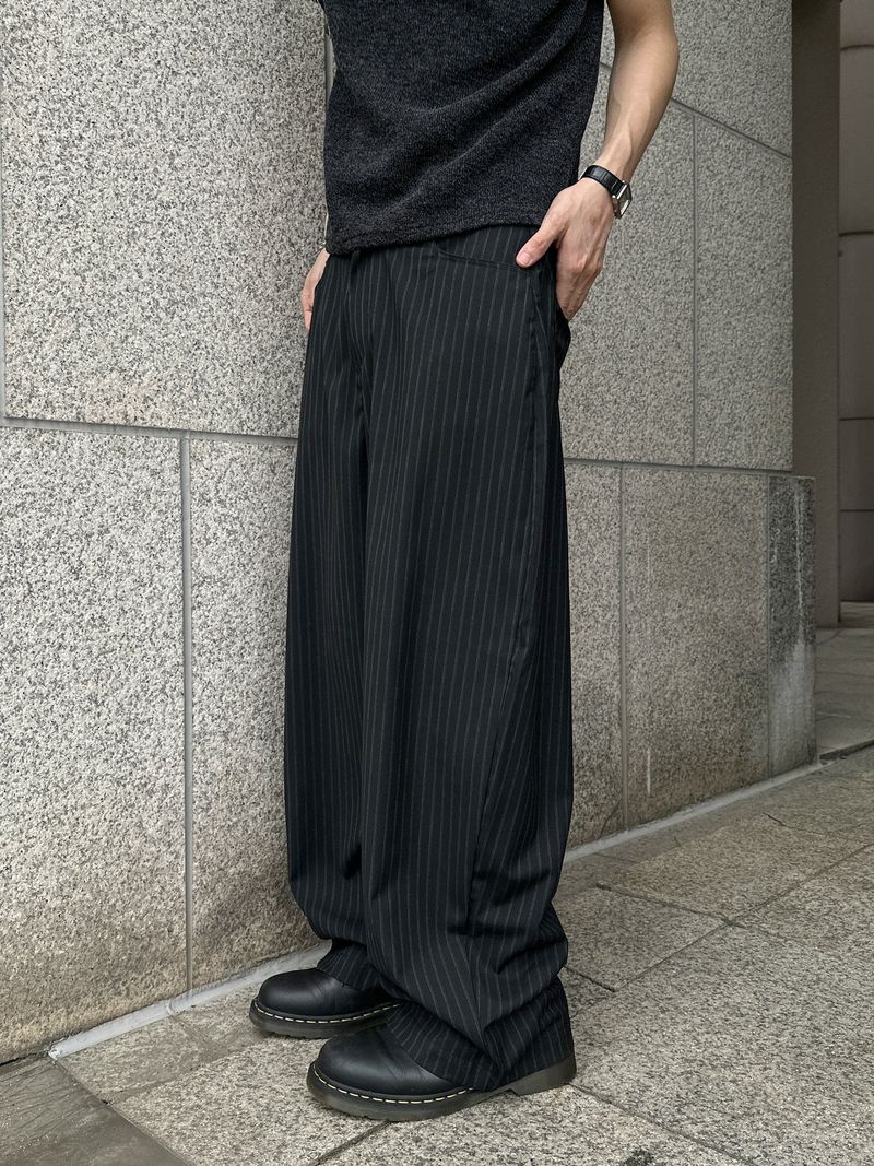 WHAT A LOOK（ワット ア ルック）の「エイベルテンセルストライプワイドスラックス（パンツ）」