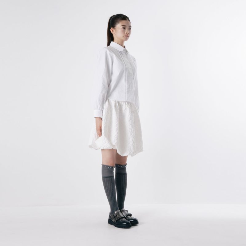 Round collar pintuck blouse 002
