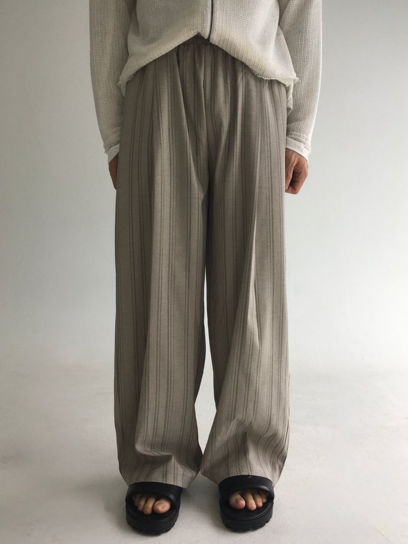 stripe banding rayon slacks(2colors)