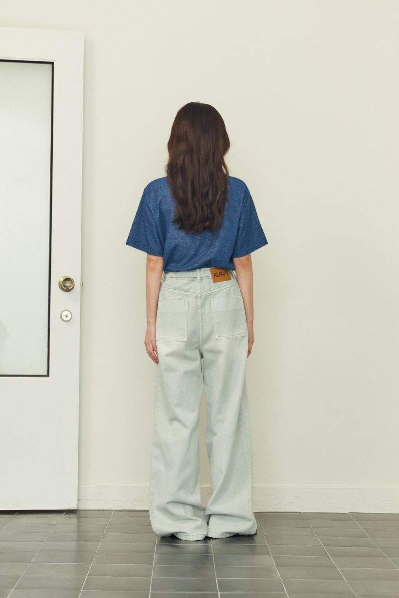 ALARM ONE TUCK BELTED DYEING PANTS MINT_WOMAN