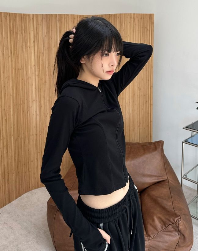 Riel Stitch Slim Hood Zip-Up