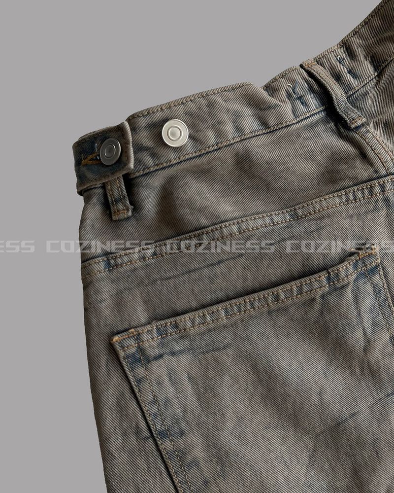 Pulse putty vintage denim Bermuda pants (sand)