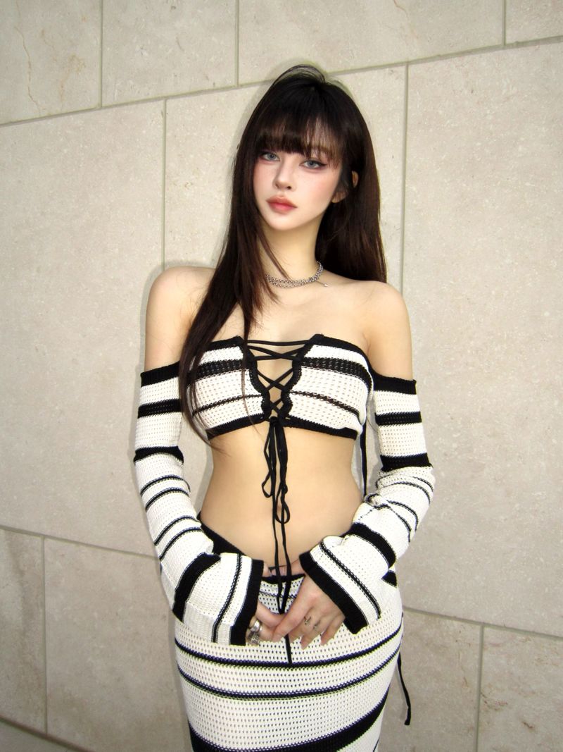 Striped knitwear set