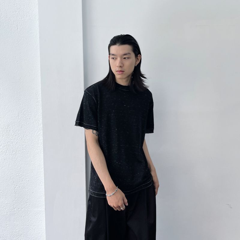 Speckled Reverse Seam Tee