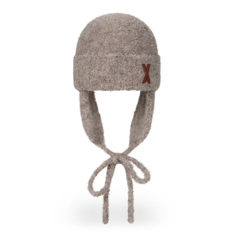 VA Patch Fly Knit Beanie / Beige