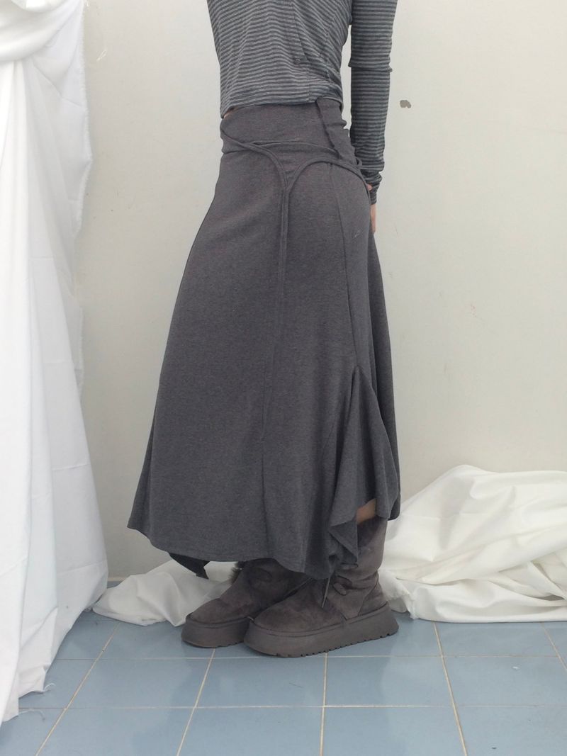 double-strap draped long dress